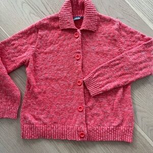 Vintage B.U.M Equipment Pink Marled Button-Up Sweater Cardigan